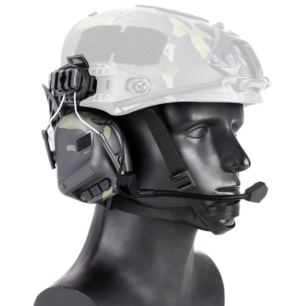 Tactical Helmet Headset with Fast Helmet Rail Adapter Peltor Noise Canceling Comtac Headset Camouflage Military Headphone