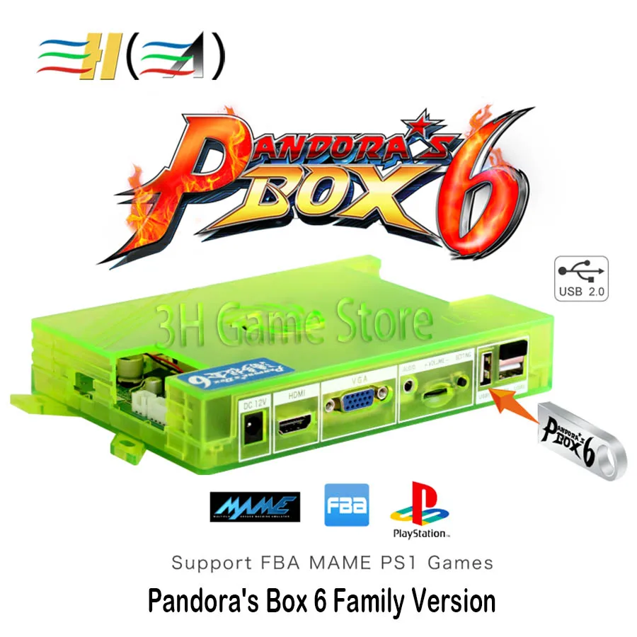Оригинальная Pandora Box 6 1300 в 1 семейная версия материнская плата для консоль