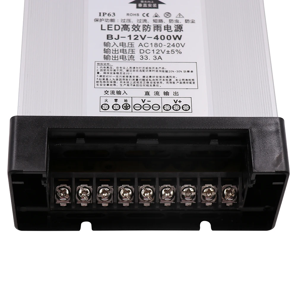 DC 12V 24V открытый светодиодный непромокаемые Питание светильник трансформатор переключатель для Светодиодный полоски адаптер переменного тока 220 в 240V 5A 8A 16.6A 33A
