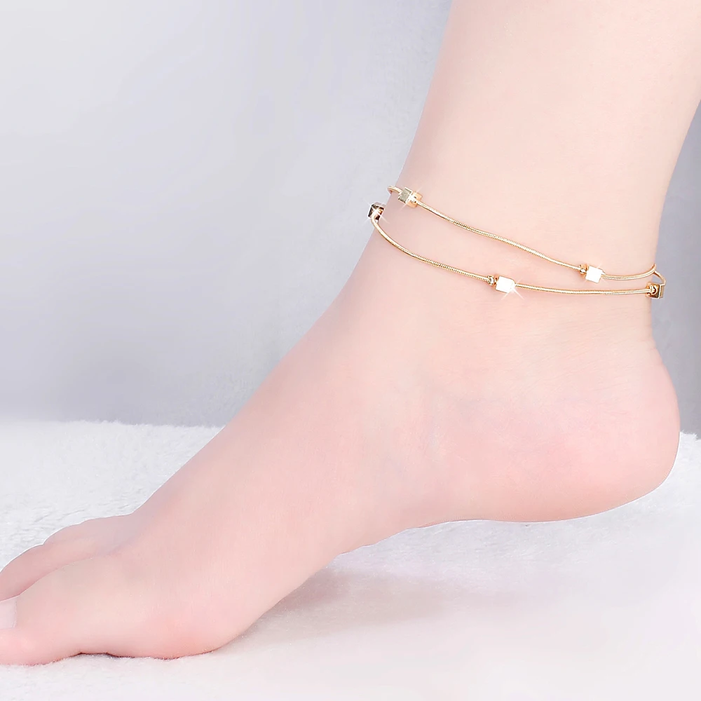 2018 Hot 18KGold colour Anklet Fashion Anklets For Women Ankle Bracelets Barefoot Sandals Female Girl Leg Chain Foot Jewelry J10 | Украшения
