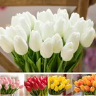 Искусственные белые тюльпаны, шелковые искусственные тюльпаны для украшения дома, партия искусственных цветов, 1 шт.