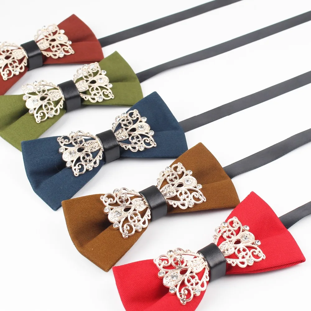 Для мужчин костюмы Роскошный Металлический алмаз Bowties bling блестящие хлопковые