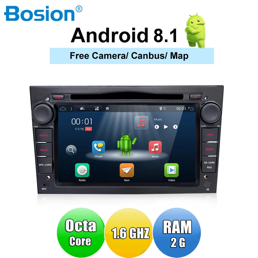 Bosion автомобильный мультимедийный плеер gps Android 8 1 2 Din DVD automotivo для