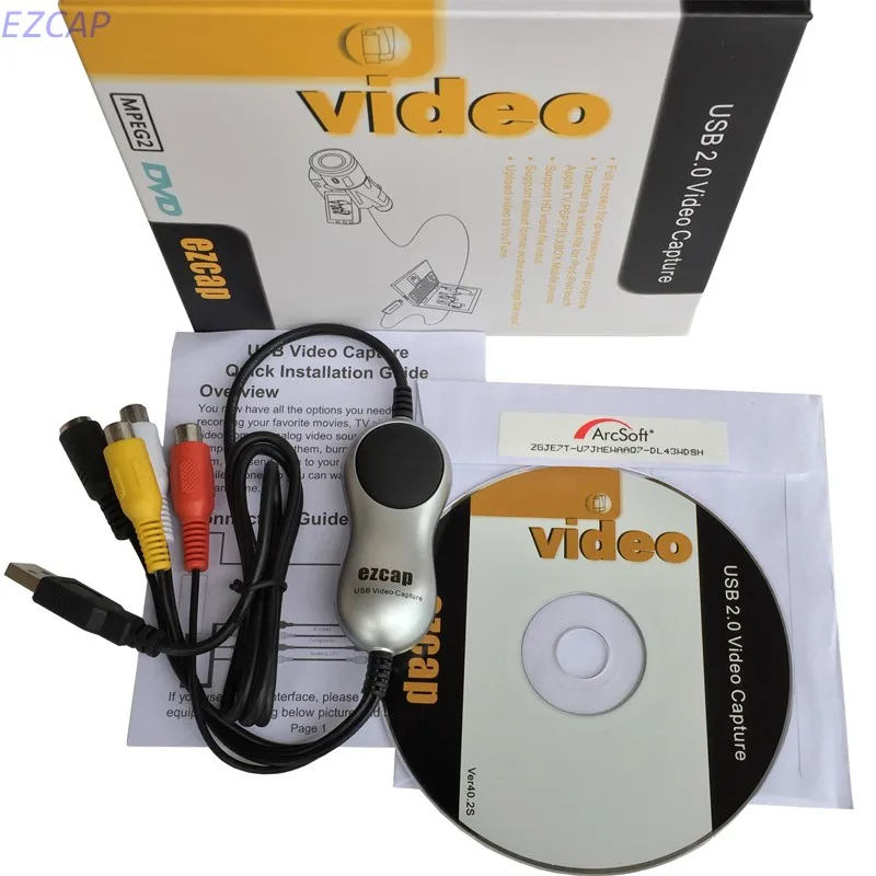 USB 2.0 Видео Audio Capture ТВ DVD VHS DVR Регистраторы преобразователя Аналоговое видео аудио
