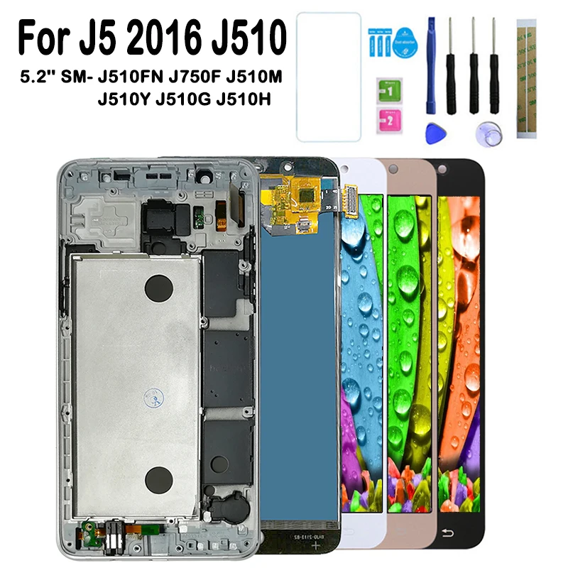 TFT ЖК экран с регулируемой яркостью для Samsung Galaxy J5 2016 J510 сенсорный J510FN J510F J510M J510H /DS