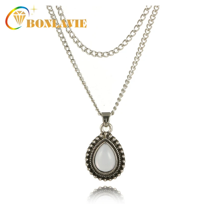 2018 Трендовое винтажное многослойное ожерелье с кристаллами очаровательное