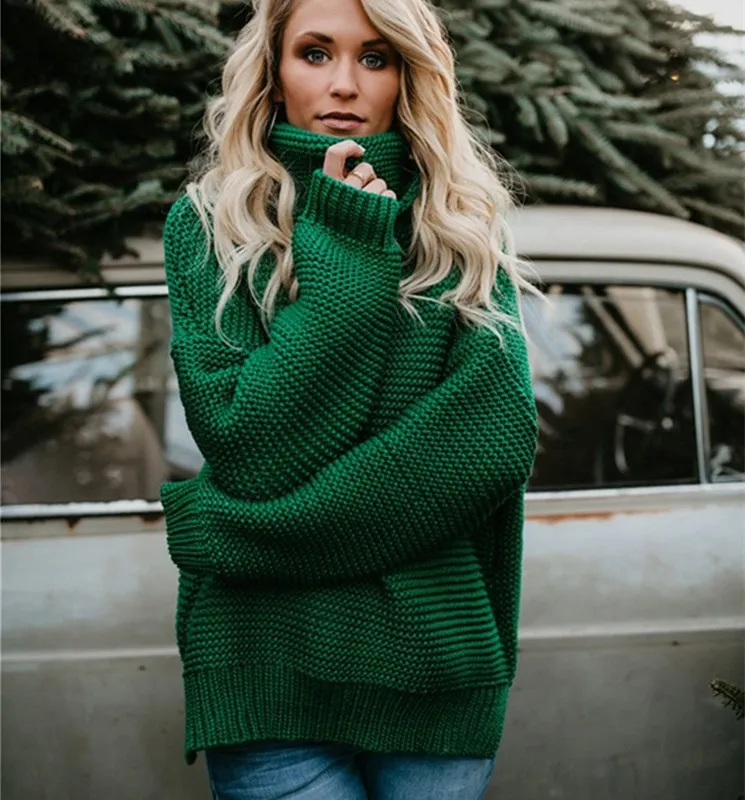 6 Colors 2018 Autumn Women Solid Color Turtleneck Sweater Long Sleeve Loose | Женская одежда