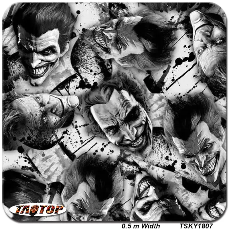 iTAATOP TSKY1807 New deisgn Top quality pattern man clown droff Water Transfer Printing Film Hydrographic | Автомобили и