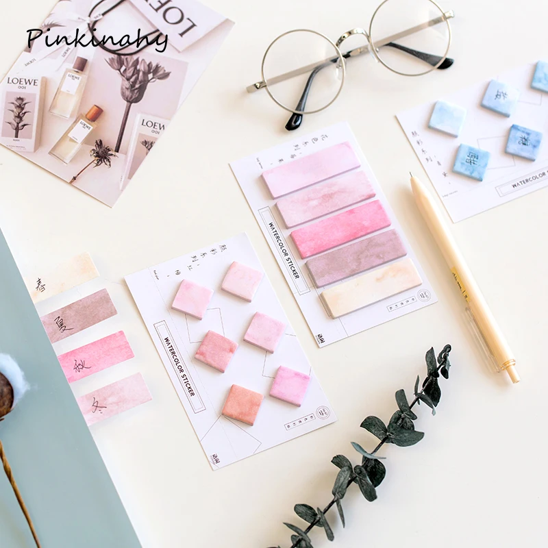 Креативный лес акварельный Градиент японский липкий блокнот почтовая наклейка