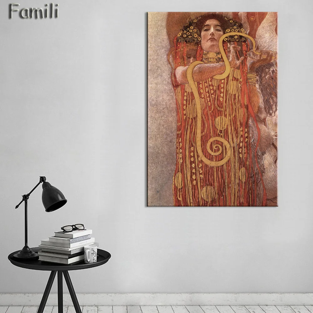 Gustav Klimt Hygeia Живопись Художественная печать на холсте настенные картины для гостиной домашний декор или отель бескаркасные