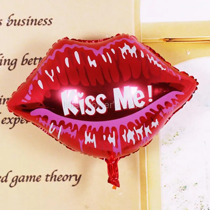 1 шт. надписью Kiss Me (Поцелуй меня) цвета в виде красных губ гелиевый воздушный шар