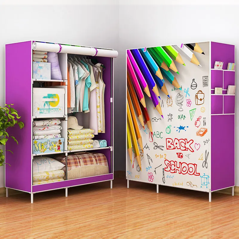 color pen Новая мода современный шкаф из нетканого материала рама армирование DIY сборка органайзер для хранения Съемная мебель для одежды - Цвет: color pen