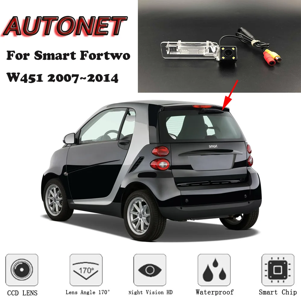 AUTONET Backup Rear View camera For Smart Fortwo W451 2007 2008 2009 2010 2011 2012 2013 2014 Night Vision license plate camera