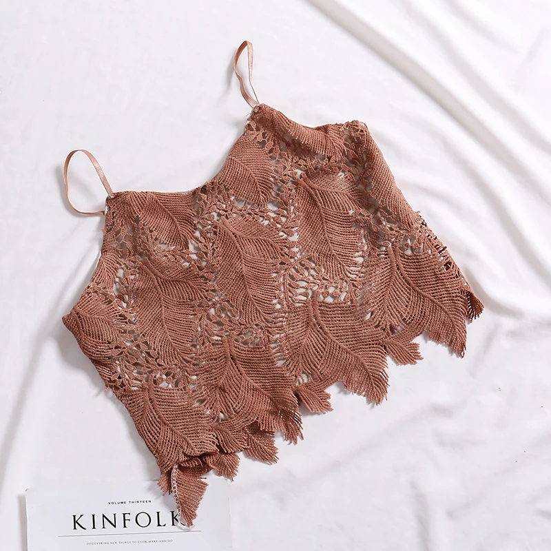 Женская модная пикантная кружевная Открытая Майка летняя Милая Короткая майка в