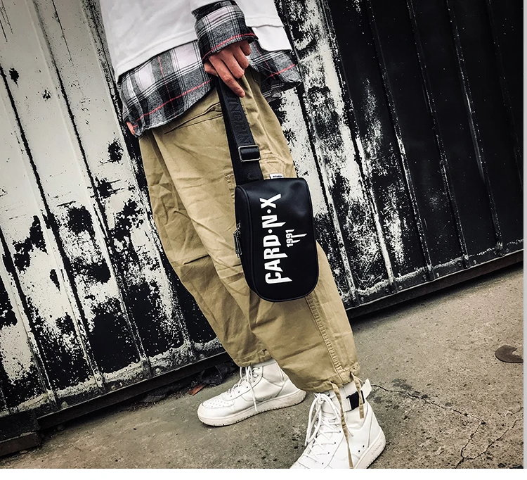 Hip Hop Streetwear Functional Chest Bag Unisex Men Women Oxford Black Waist Pack Fashion Belt Handbag Waist Shoulder Bum Bag