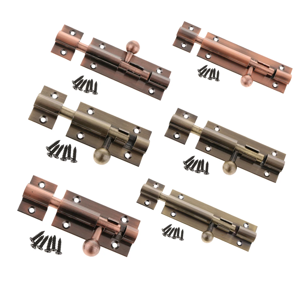 

Vintage Style Metal Door Slide Latch Lock Bolt Latch Barrel for Home Door Gate Security