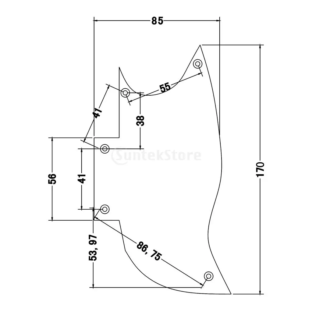 Черный 3 слоя накладку к царапинам Пластина для SG Электрогитары|scratch plate|3 plypickguard
