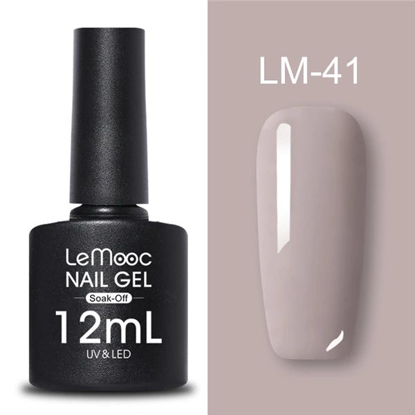 LM-41 LEMOOC 12 мл Блестящий Гель-лак для ногтей Блестящий фиолетовый красный серебристый цвета долговечный впитывающий УФ гель для ногтей Гель-лак - Цвет: LM-41
