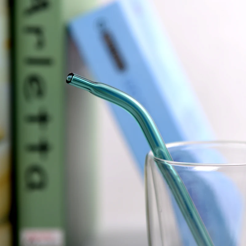 2 шт./лот многоразовые стеклянные соломинки pyrex + 1 щетка для очистки соломы