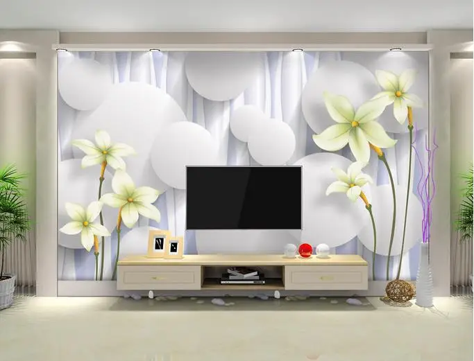 

Custom 3d photo wallpaper 3d wall murals wallpaper Beautiful romantic flowers 3D TV background wall
