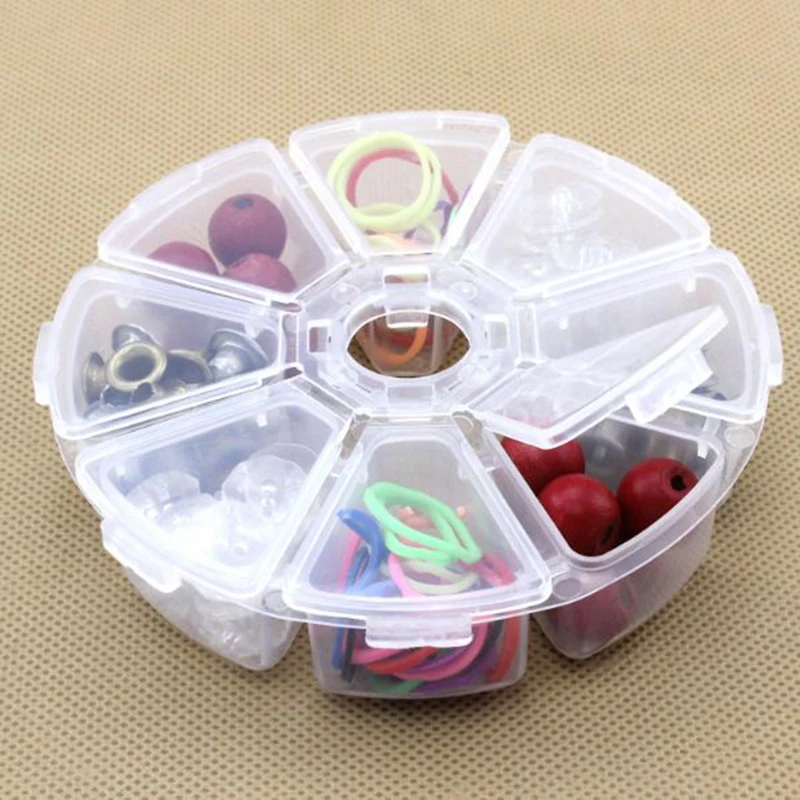 Круглая прозрачная 8 сетка пластиковая коробка для хранения многофункциональная