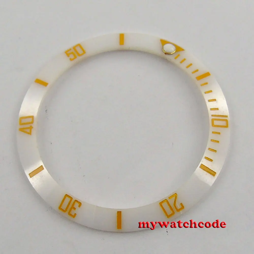 

38mm white ceramic bezel insert for 40mm parnis mens watch 42