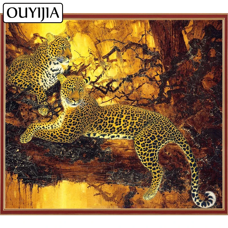 OUYIJIA 5D DIY животное украшение для дома алмазная живопись Вышивка Гепард Алмазная