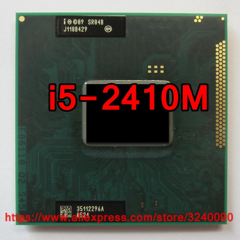 Intel Core i5-2410M i5 2410M SR04B 2.3 GHz Dual-Core Quad-Thread CPU Processor 3M 35W Socket G2 / rPGA988B