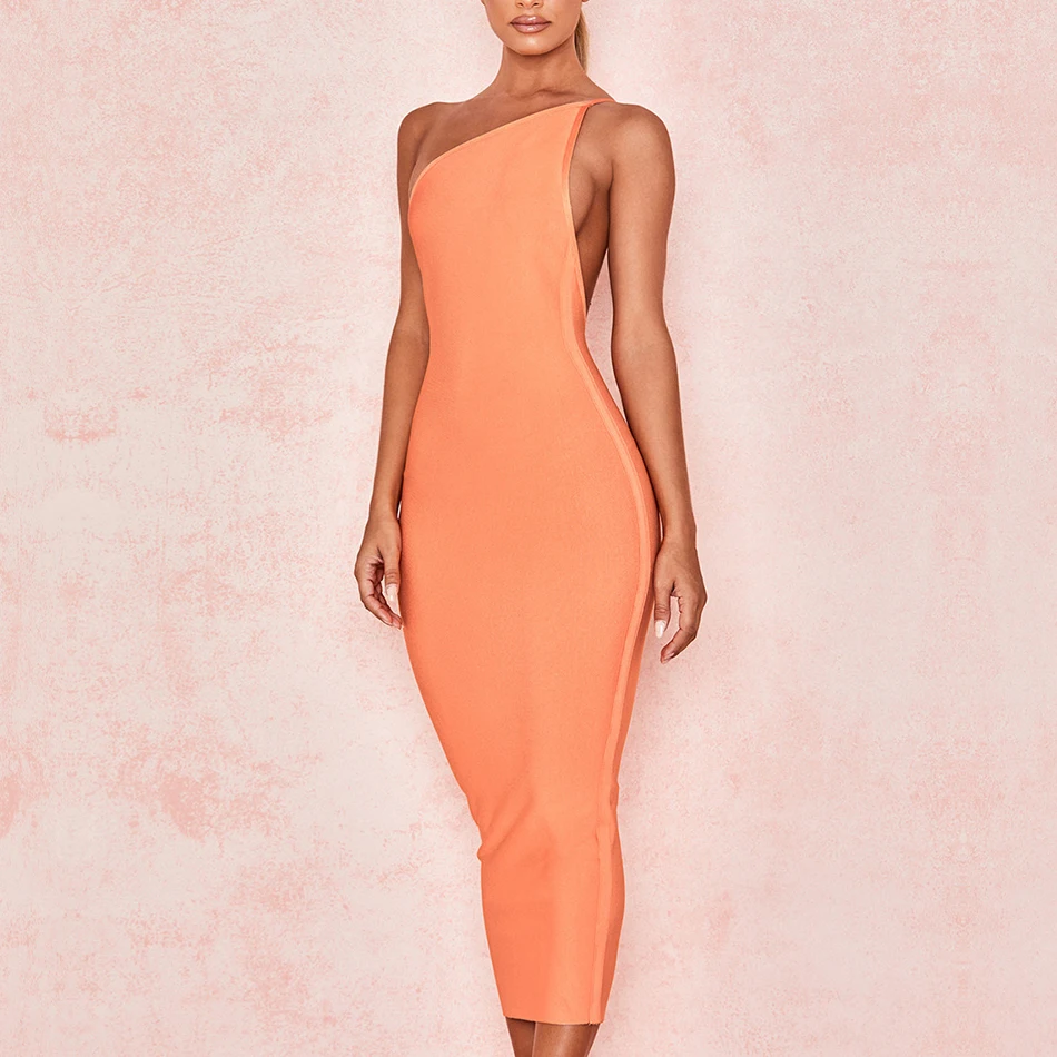 Seamyla 2019 Vestidos Новое Бандажное Платье женское элегантное оранжевое платье