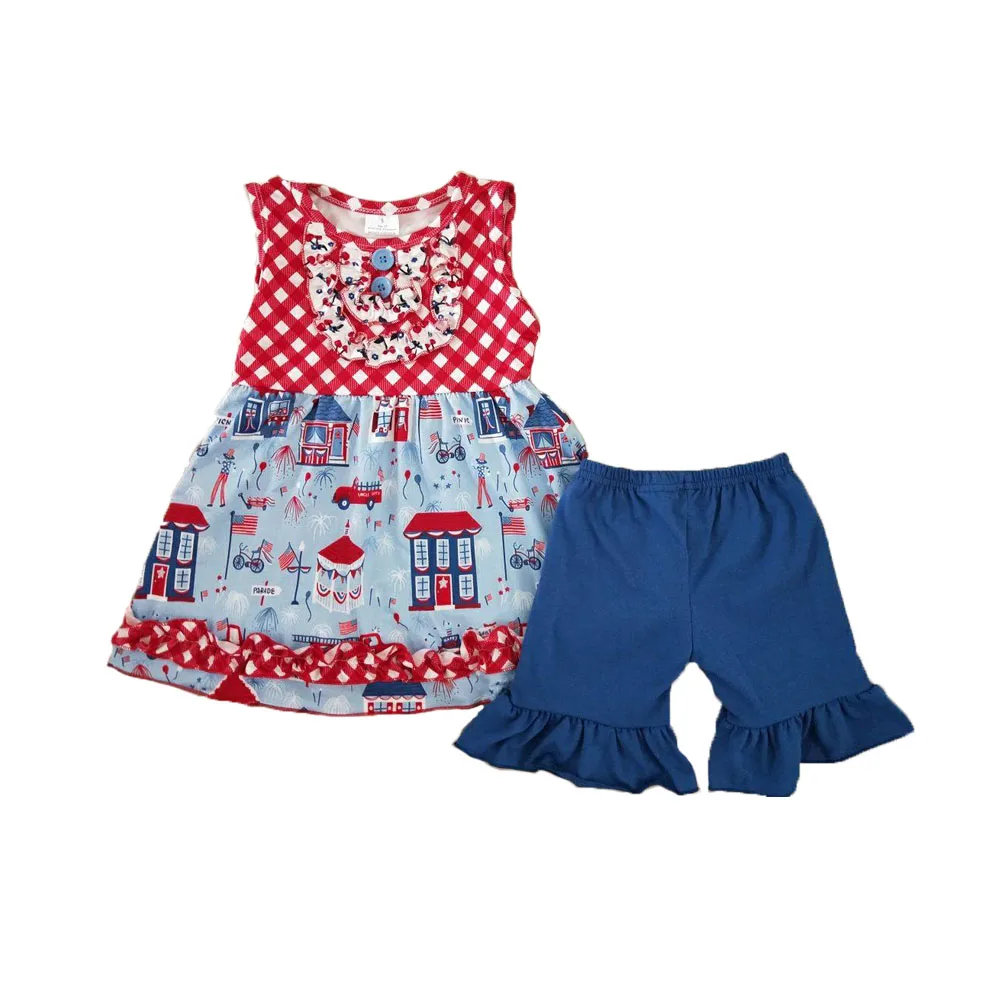 

Новый костюм для девочек, рубашка без рукавов, шорты, Изысканный милый изысканный костюм с принтом, yll