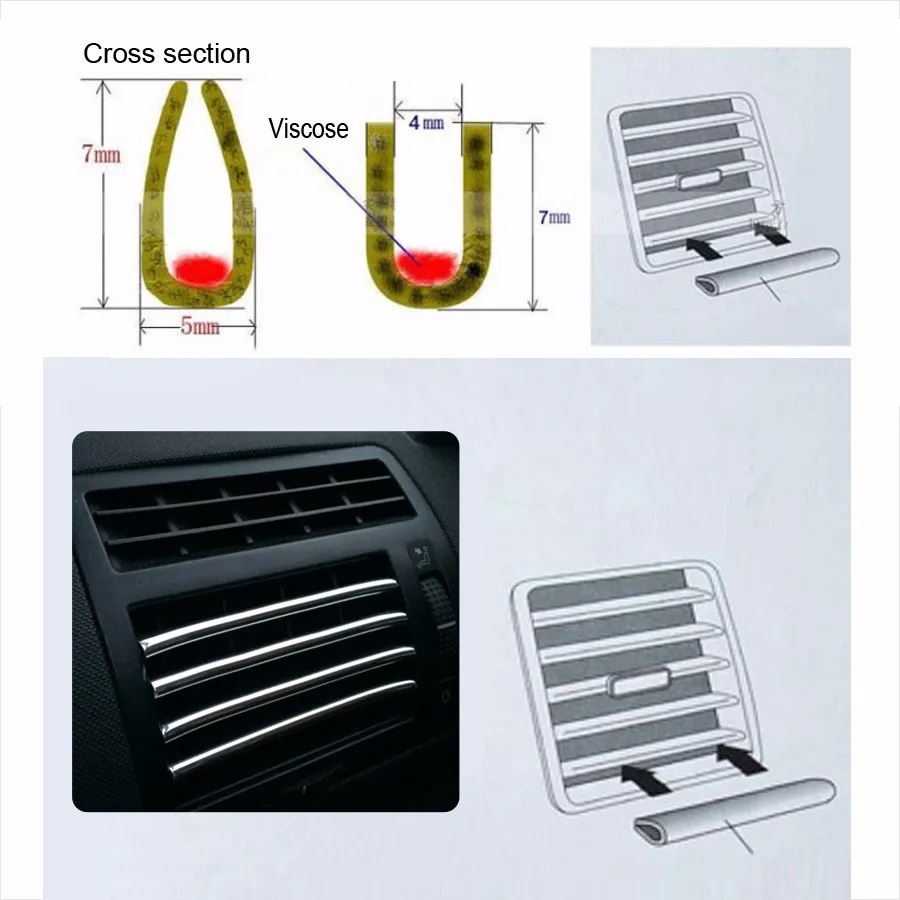 U-образная декоративная полоса для автомобильного кондиционера лезвие