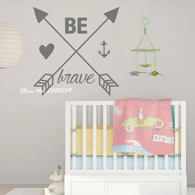 

Будьте смелы Wall Art Стикеры Ребенок Винил надписи Высокое качество наклейка на стену Гостиная Спальня Детская Наклейка на стену в детскую ди...