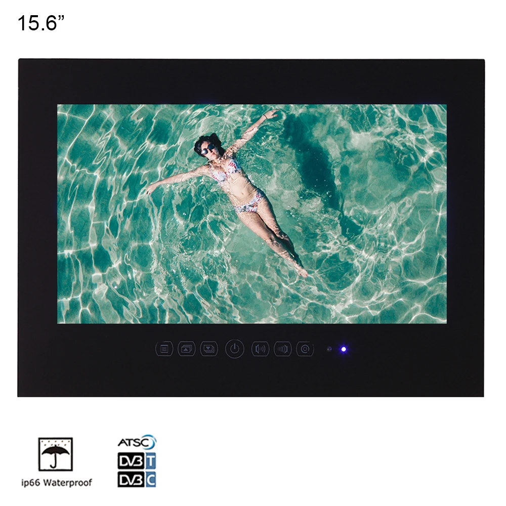 15," дюймовый IP66 светодиодный телевизор для ванной комнаты водонепроницаемый настенный водостойкий светодиодный телевизор для спа(черный/белый