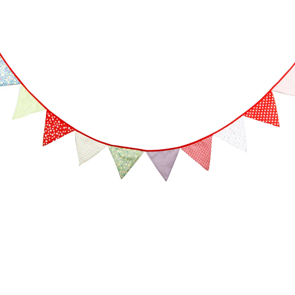 Баннеры из хлопчатобумажной ткани 12 флагов 3 м|garland decoration|wedding buntingfabric banner |