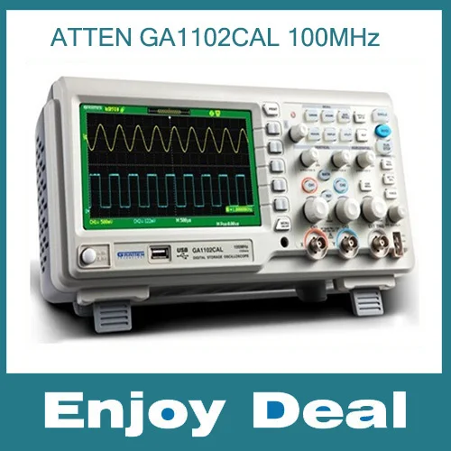 ATTEN ads1102 обновления ga1102cal 100 мГц 1GSa/s двойной CH цифровой осциллограф 7 &quotЖК дисплей