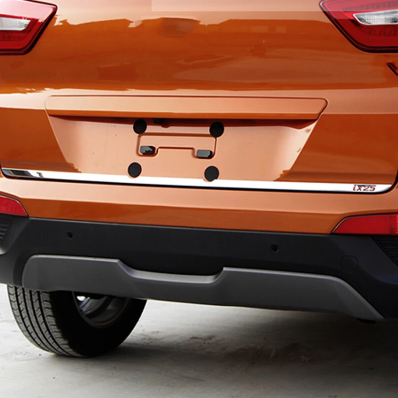 Серебряный Логотип задняя дверь из нержавеющей стали багажника обшивка для Hyundai