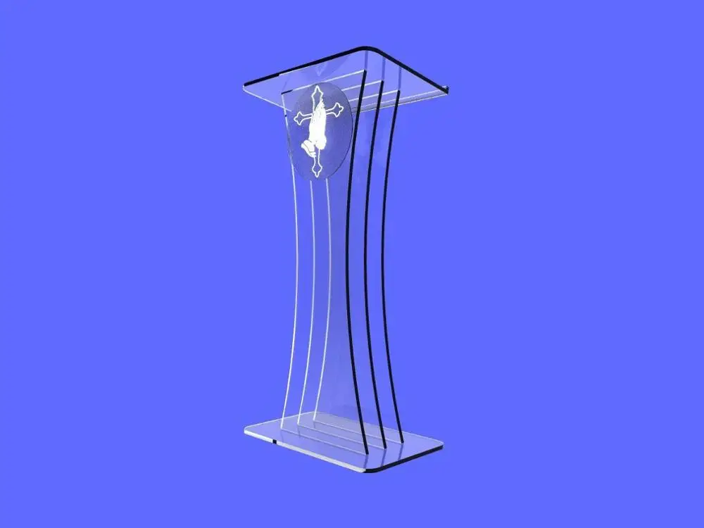 Фиксатор отображает прозрачный акриловый люцитовый Подиум кафедры