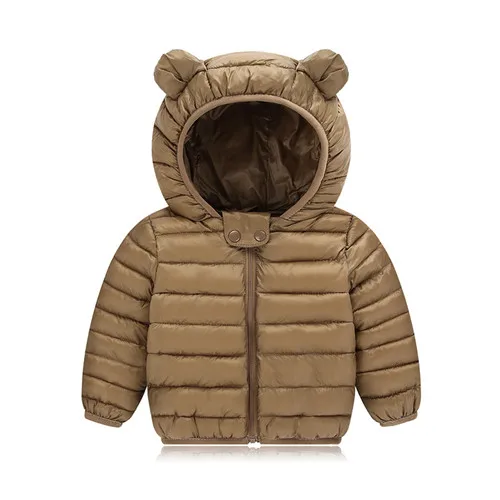 caramel colour Одежда для новорожденных девочек; зимнее пальто; пуховая хлопковая черная одежда с капюшоном для маленьких мальчиков; модный детский зимний комбинезон; комбинезоны для новорожденных - Цвет: caramel colour