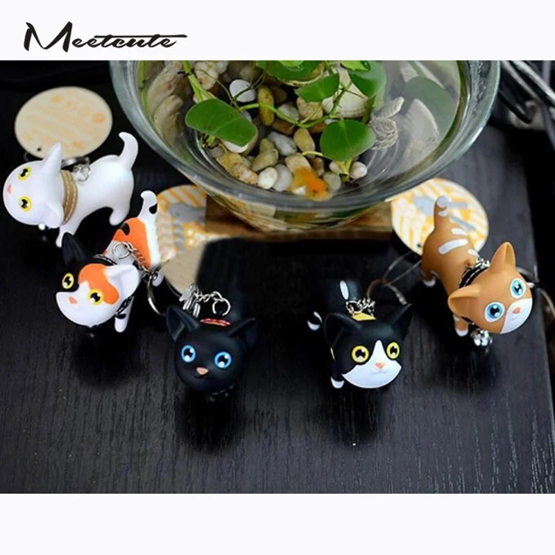 Meetcute милые Мультяшные куклы 3D кошка Кейт брелок для ключей женский автомобиля