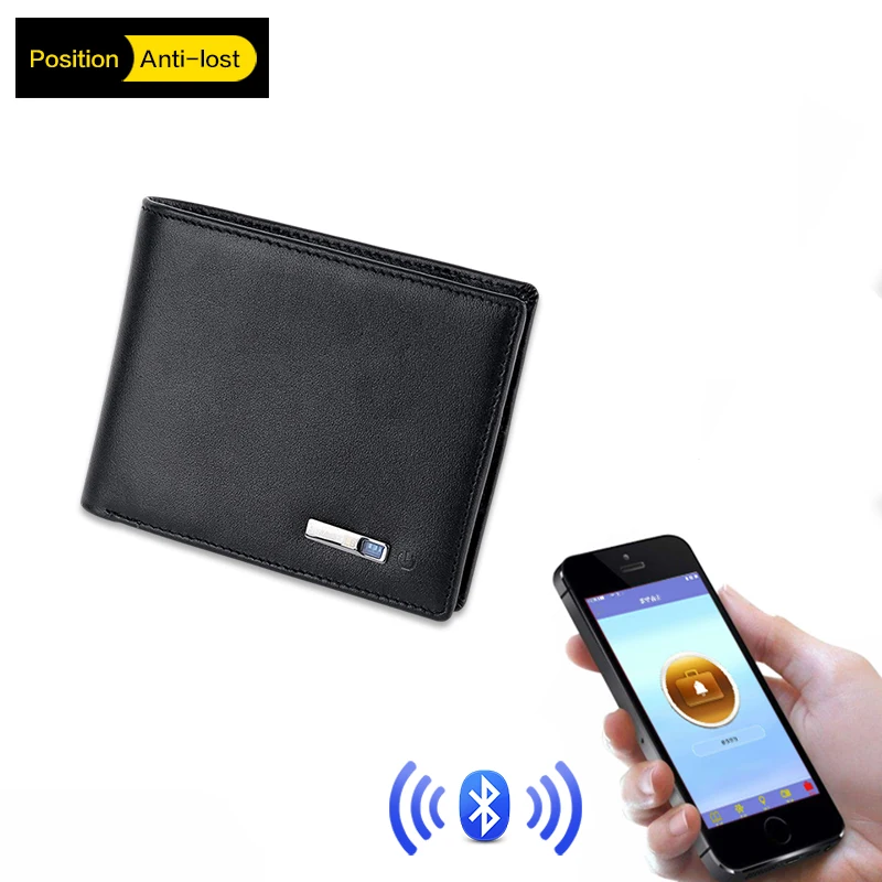 Новинка 2019 подлинный мужской кошелек с держателем для карт умный Bluetooth защитой от