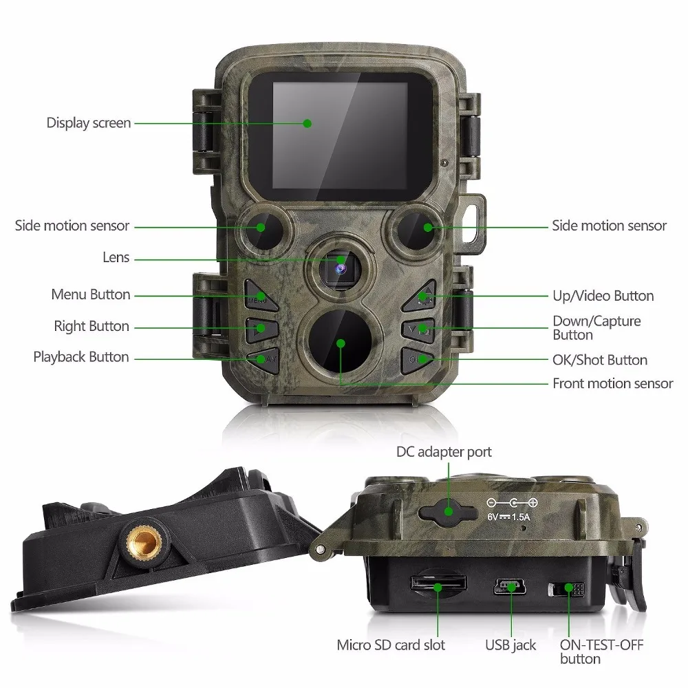 Фотовспышка тепловизоры для охоты разведчик мини камера Chasse 12MP 1080 P ночное