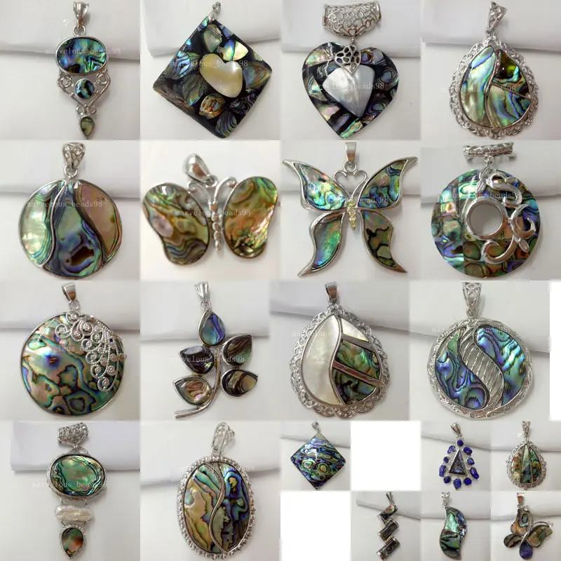 Бесплатная доставка, красивые ювелирные изделия, Новая Зеландия, аблон, ракушка, Бабочка, круглые подвески для женщин и мужчин, 1 шт. WB497