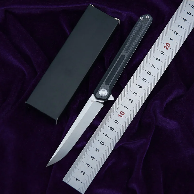 Online STEDEMON C06 Pisau Lipat Flipper 440C Pisau KVT G10 Pegangan Serat Karbon Berkemah Berburu Luar Ruangan Pisau Saku EDC