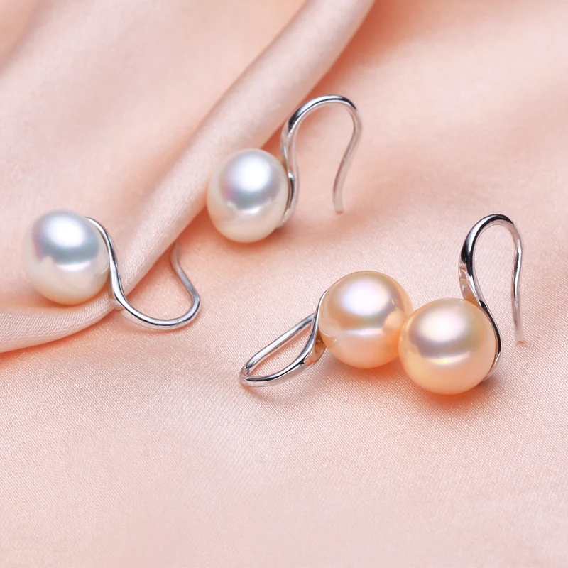 Серьги с большими ушками из натурального пресноводного жемчуга серьги-Крючки