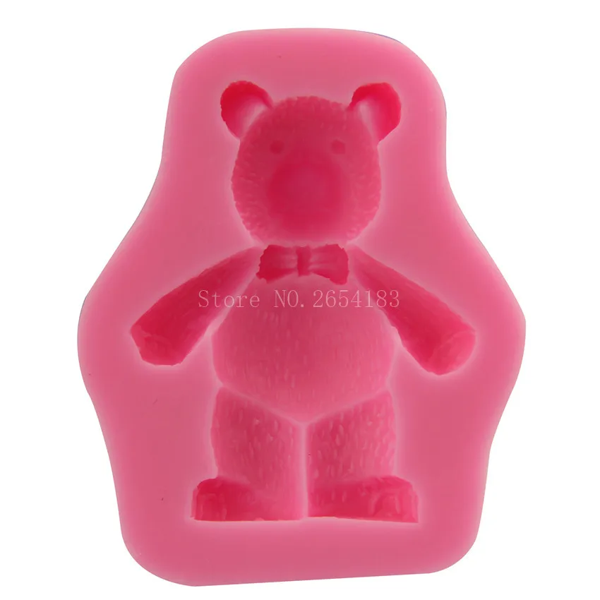 Мягкий Плюшевый Мишка животных силиконовая помадка мыло 3D форма для торта