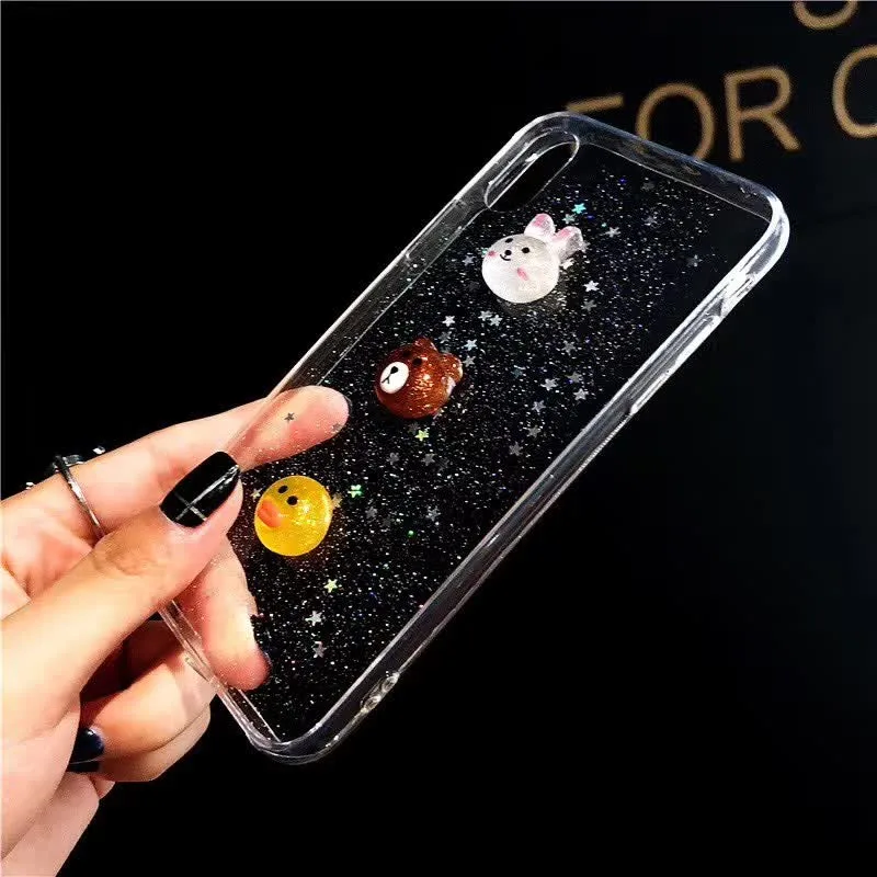 Прозрачный чехол для телефона 3D Dolls iPhone XS MAX XR 7 Plus прозрачные мягкие чехлы из ТПУ X 8