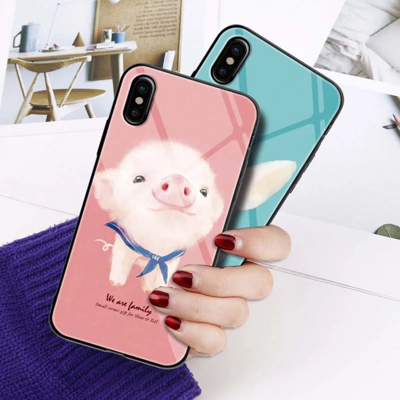 Чехол из закаленного стекла с мультяшным рисунком для Huawei P20 P10 P9 Lite Pro мягкие