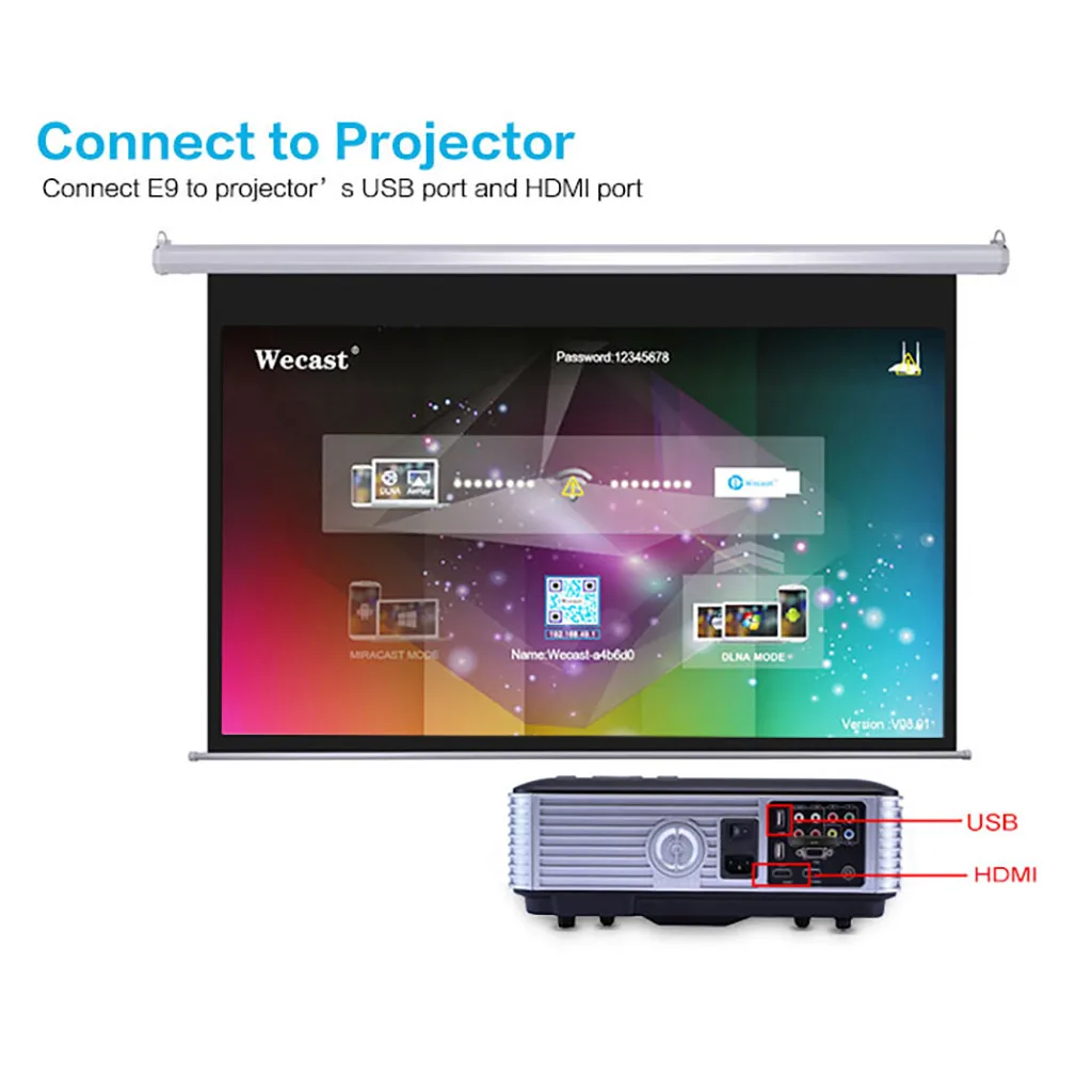 Miracast / Airplay Зеркальное устройство для беспроводного телефона Wi Fi HDMI ТВ Wecast