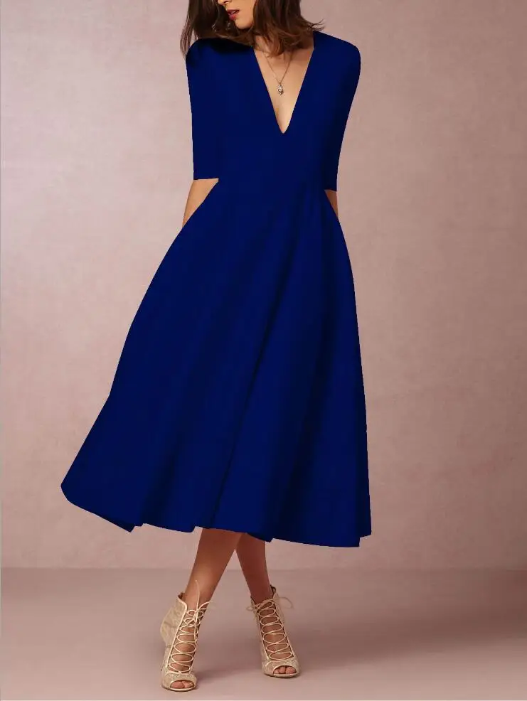 Винтажное платье для женщин осеннее летнее 2018 большого размера элегантное