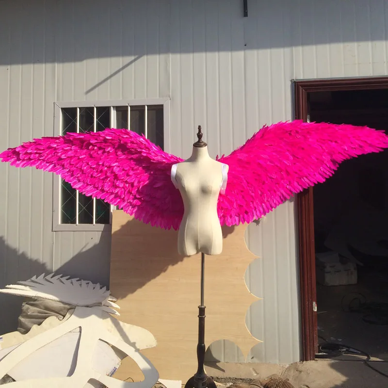 EMS free shipping Large size white angel feather wings beautiful rose red fairy stage performance supplies | Дом и сад